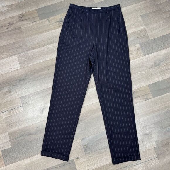 Casual Corner Pinstripe Cuff Hem Trouser Dress Pants Black 10 - Picture 13 of 13
